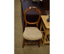 MAHOGANY BALLOON BACK BEDROOM CHAIR WITH FLORAL UPHOLSTERED SEAT