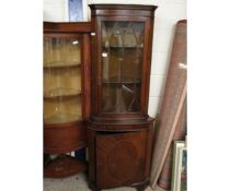 REPRODUCTION MAHOGANY ASTRAGAL GLAZED FLOOR STANDING CORNER CUPBOARD