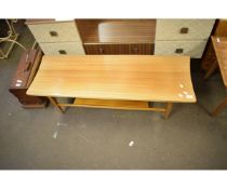 RECTANGULAR TEAK TWO TIER COFFEE TABLE