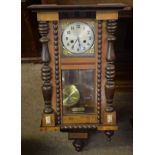 20th century glazed front wall clock, 40cm wide
