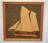 Chris Bradshaw (20th century), "The Lowestoft Sailing Drifter", 3D wooden sculpture, 30 x 30cm
