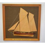 Chris Bradshaw (20th century), "The Lowestoft Sailing Drifter", 3D wooden sculpture, 30 x 30cm