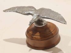 Chromium car mascot in the form of an eagle with outstretched wings, 22cm wide