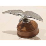 Chromium car mascot in the form of an eagle with outstretched wings, 22cm wide