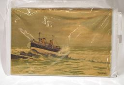 Mick Bensley (contemporary), Lifeboat at sea, oil on board, signed and dated 73 lower right, 30 x