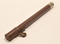 Vintage "Officer of the Watch" Enbeco 18x leather cased single draw telescope, 46cm long