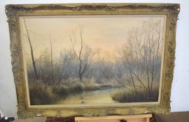 AR David F Dane (contemporary), Broadland landscape, oil on canvas, signed lower right, 60 x 90cm.