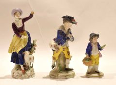 Three Continental porcelain figurines (3)