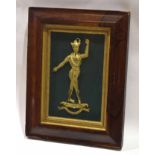 Gilded bronze or gilt metal silhouette picture depicting a figure inscribed "Tonkinson" in a