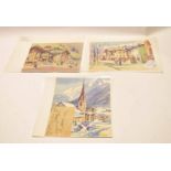 Marjorie I Porter (20th century), "Seefeld Church, Austria", watercolour, signed lower right, 30 x