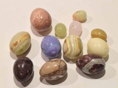 Box of various hardstone or composition eggs