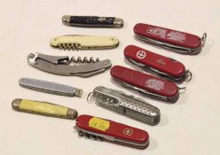 Mixed Lot: various vintage Swiss type pen knives etc