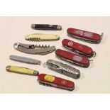 Mixed Lot: various vintage Swiss type pen knives etc