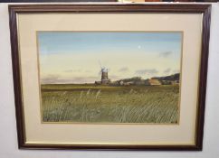 Modern School (20th century), Cley Mill, watercolour, indistinctly signed lower left, 35 x 53cm