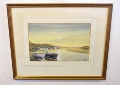 Mick Bensley (contemporary), North Norfolk estuary, watercolour, signed and dated 85 lower right, 22