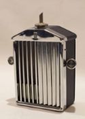 Vintage musical cocktail shaker in the form of a Rolls Royce radiator (Japanese manufacture), 17cm