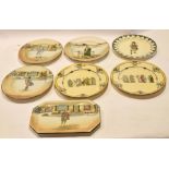 Group of Royal Doulton Series ware including a Dickens ware oblong dish, three Dickens ware plates