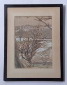 AR Frank William Leslie Davenport, ARCA (1905-1973), Norfolk Winter Landscape, pen, ink and