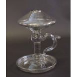 Late 18th/early 19th century glass lace maker's lamp, 12cm high
