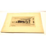 Catherine Maud Nichols, RE (1847-1923), Street scene, black and white etching, signed and