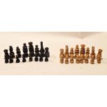 Box of various Staunton and other pattern chess pieces
