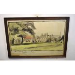 Marjorie I Porter (20th century), "Beaupre Hall, War Agricultural Camp", watercolour, signed lower