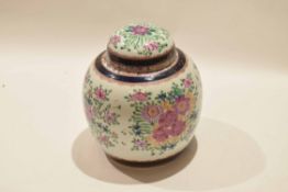 Large Samson porcelain ginger jar and cover decorated in Chinese export famille rose style, 27cm