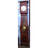 Deby a Lubersac - a 19th century painted pine cased regulator longcase clock, the convex enamelled