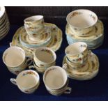 Circa 1930s Alfred Meakin part tea set with ten cups, saucers and side plates and two serving dishes