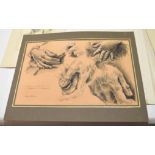 David Poole (1936-1995), Figure studies etc, folder of 12 various works, some signed or inscribed,