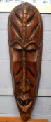 African carved wooden ceremonial mask, 84cm long