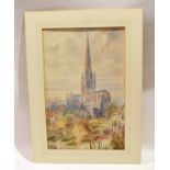 A Storie (19th/20th century), "Norwich", watercolour, signed lower right, 47 x 30cm, mounted but