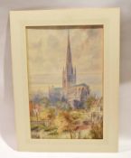 A Storie (19th/20th century), "Norwich", watercolour, signed lower right, 47 x 30cm, mounted but