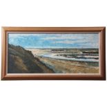 Paul Robinson (contemporary), Norfolk coastal scene, oil on canvas, signed lower left, 40 x 90cm