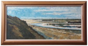 Paul Robinson (contemporary), Norfolk coastal scene, oil on canvas, signed lower left, 40 x 90cm