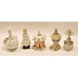 Group of English porcelain comprising a Derby (Stephens and Hancock) pot pourri vase and cover,