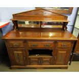 Late 19th century mahogany or American walnut mirror backed sideboard, 145cm wide