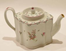 Newhall Turret tea pot, pattern no N191 with typical floral design