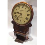 Mahogany cased dial clock, circular face with Roman chapter ring, Carter (Corn Hill, London), 65cm