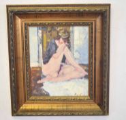 AR Geoffrey Chatten (contemporary), Nude studies, two oils on board, both signed lower right, 24 x