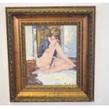 AR Geoffrey Chatten (contemporary), Nude studies, two oils on board, both signed lower right, 24 x