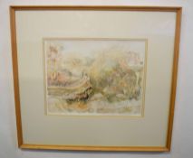 Barry Green (20th century), "Dorset landscape after storm", watercolour, signed, dated 88 and