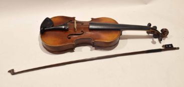 Vintage violin and bow