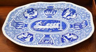 Spode signature collection large dish, limited edition 2001 with blue and white classical design