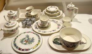Part Royal Worcester dinner service circa 1961, in the June Garland pattern, comprising serving