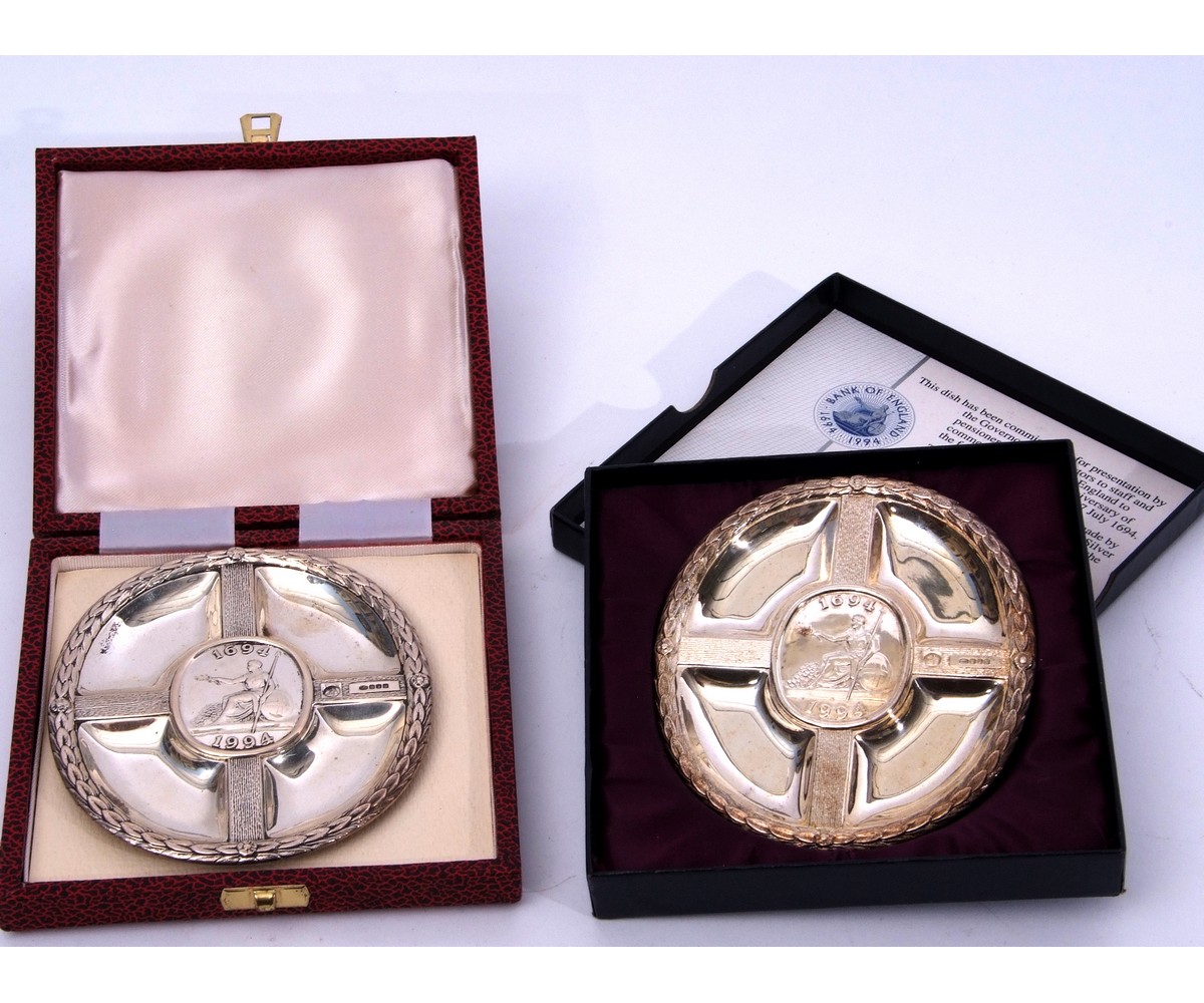 Mixed Lot: two hallmarked silver dishes, commissioned for presentation by The Governess and