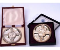 Mixed Lot: two hallmarked silver dishes, commissioned for presentation by The Governess and