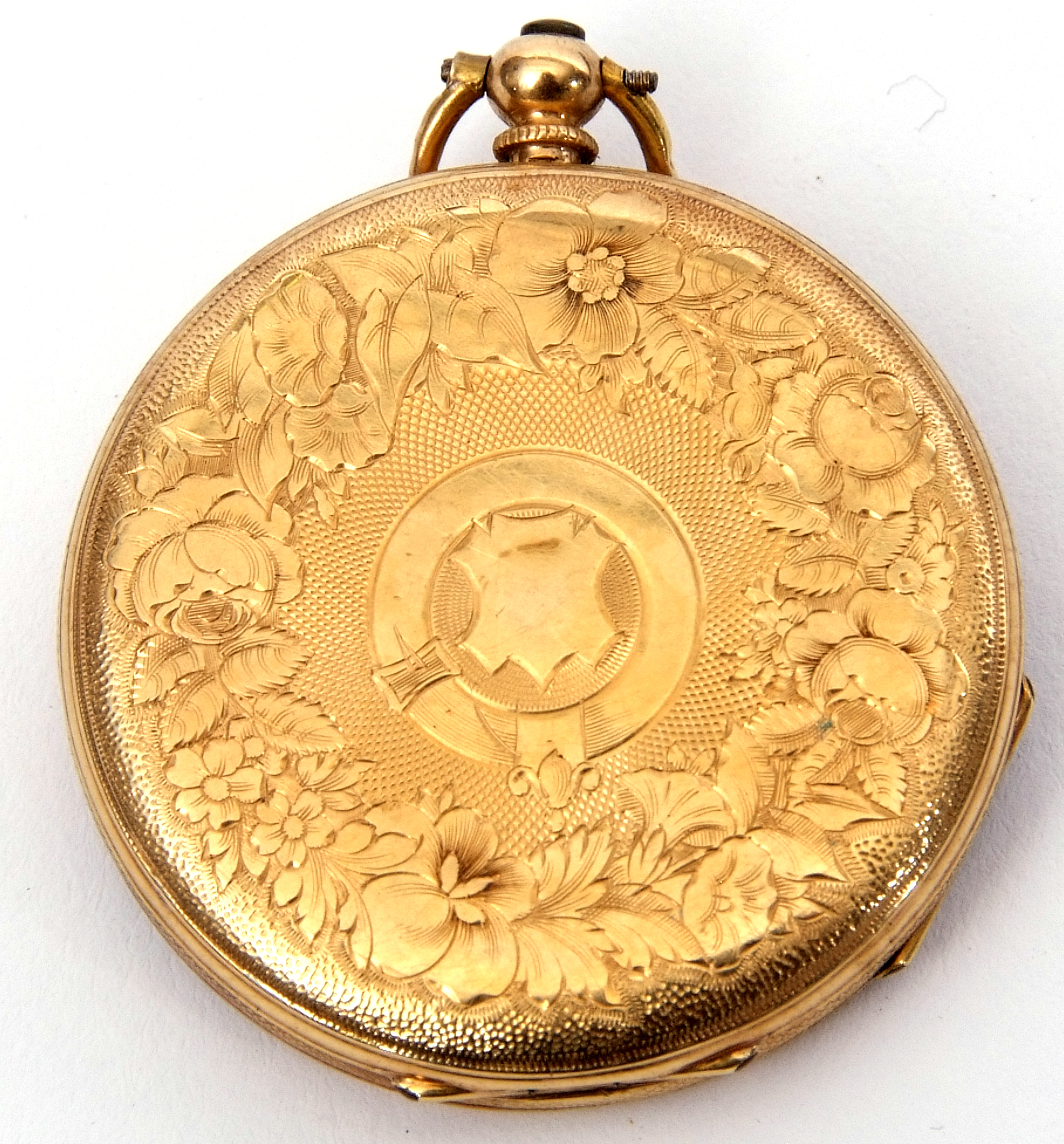 Last quarter of 19th century Continental high grade yellow metal cased fob watch with blued steel - Image 2 of 2