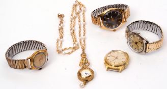 Mixed Lot: four various gent's wrist watches including examples by Helvetia, Sekonda etc plus a