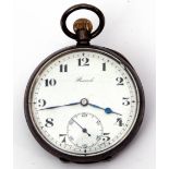 First quarter of 20th century import hallmarked silver cased pocket watch by Record, button wind,